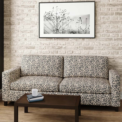 D2954 Floral Slate Grey & Silver Charlotte Fabrics