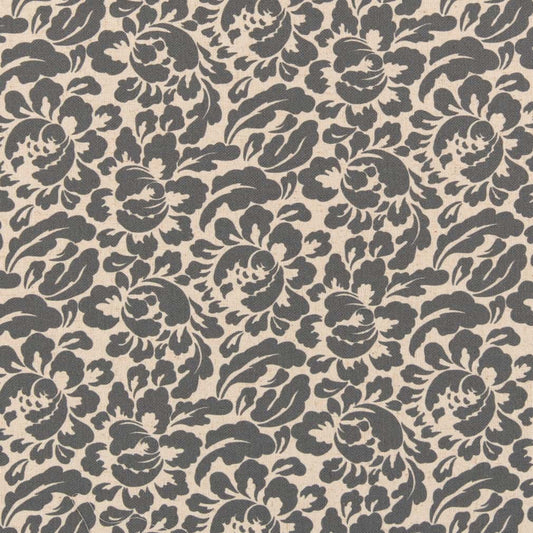 D2954 Floral Slate Grey & Silver Charlotte Fabrics
