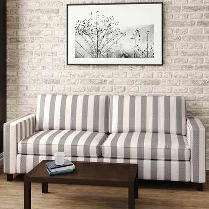 D2957 Stripe Flint Grey & Silver Charlotte Fabrics