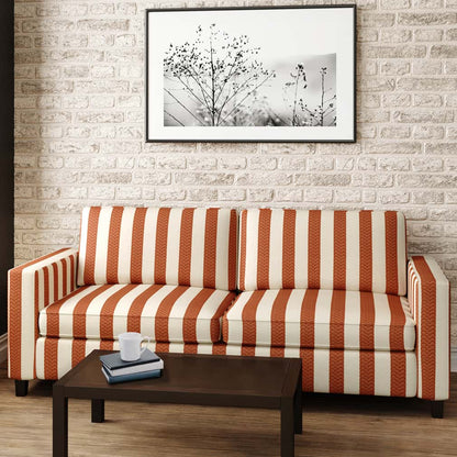 D2958 Stripe Spice Orange & Rust Charlotte Fabrics