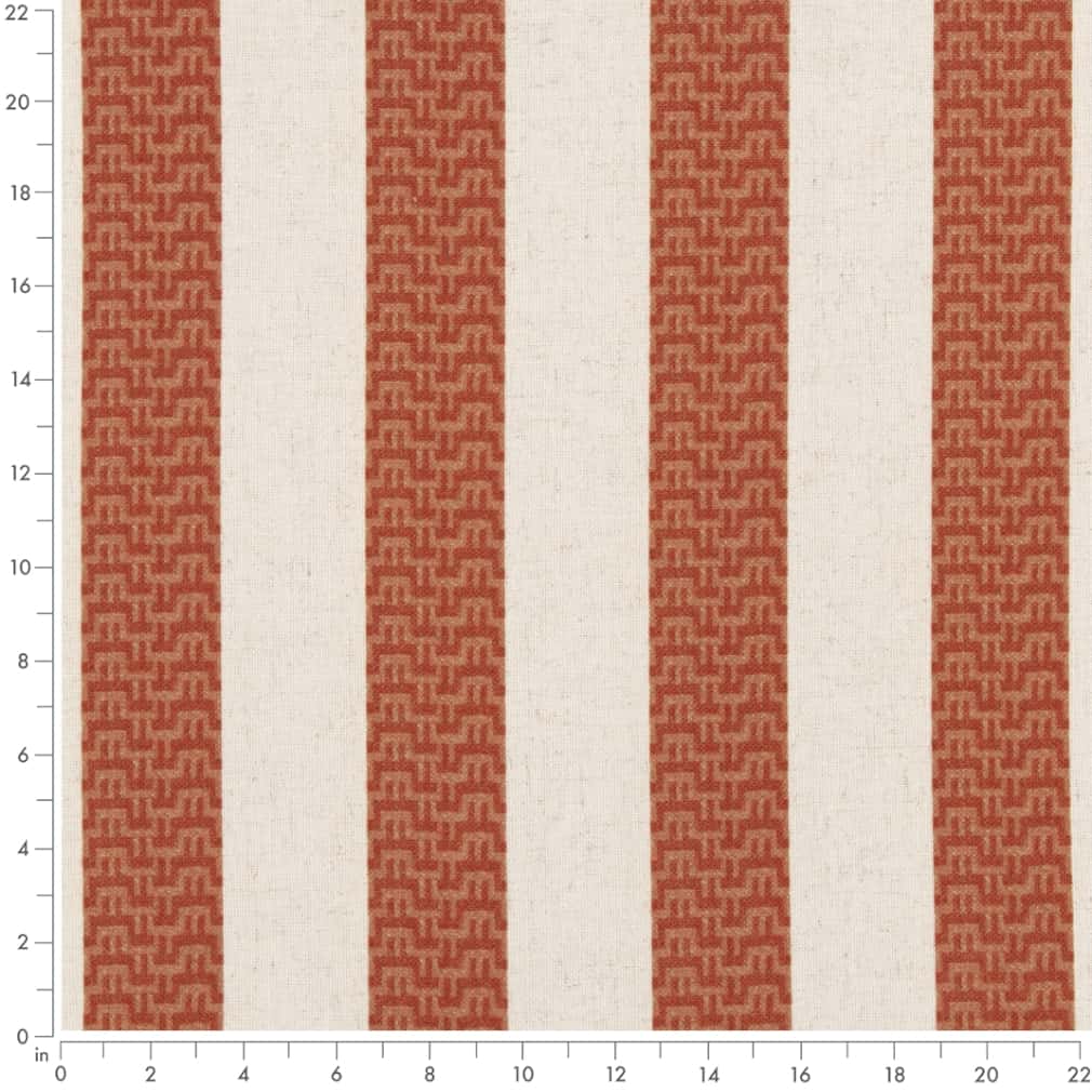 D2958 Stripe Spice Orange & Rust Charlotte Fabrics