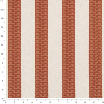 D2958 Stripe Spice Orange & Rust Charlotte Fabrics