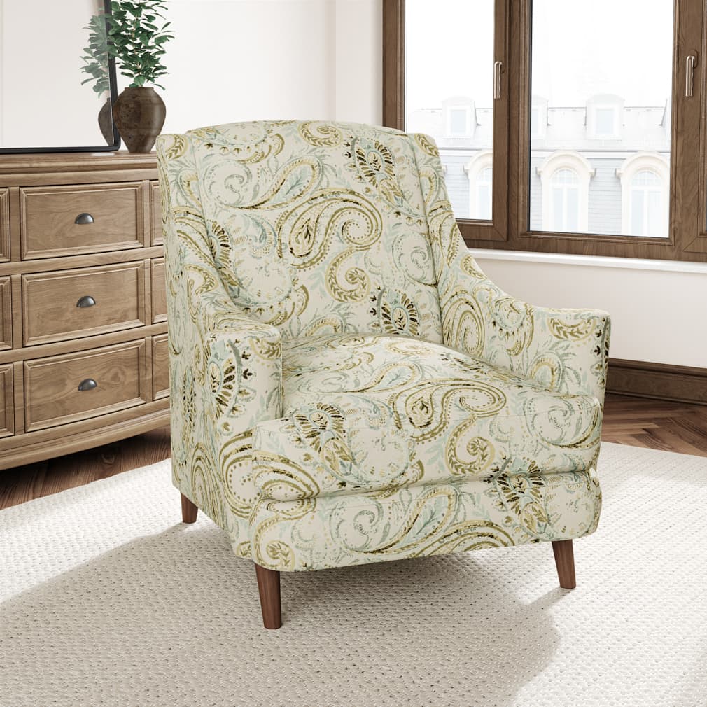 D3025 Paisley Lagoon Green Charlotte Fabrics