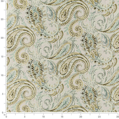 D3025 Paisley Lagoon Green Charlotte Fabrics