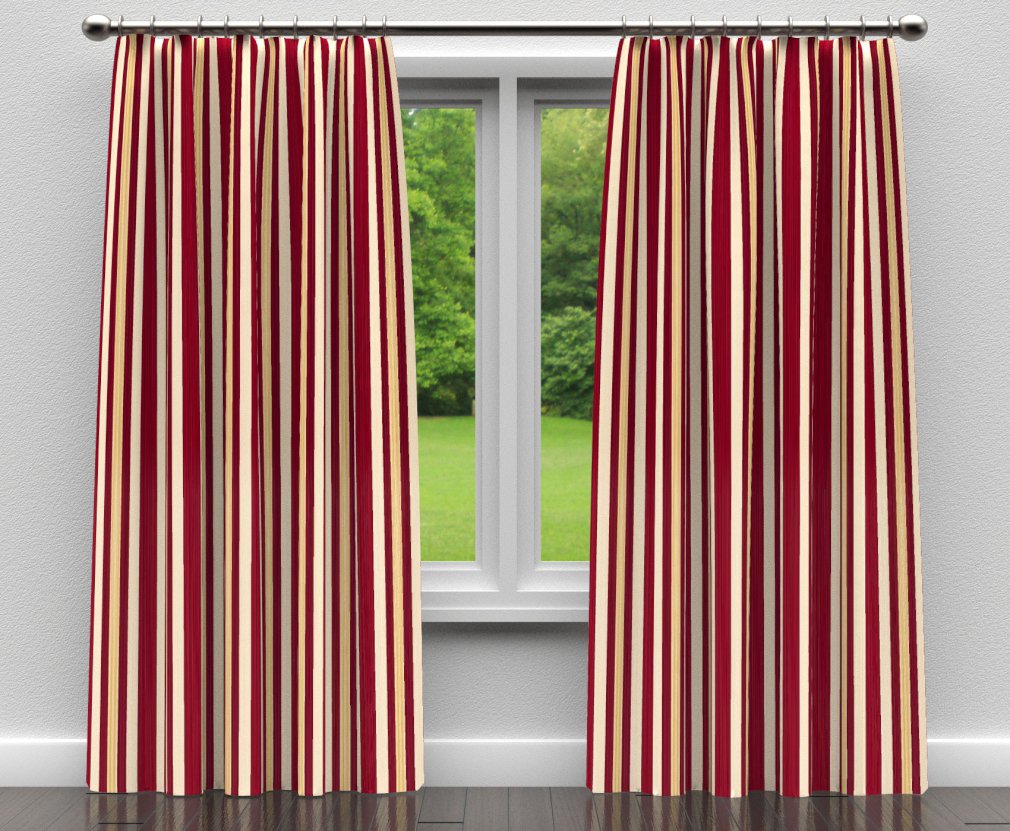 D302 Stripe Ruby Noble Stripe Red & Burgundy Charlotte Fabrics