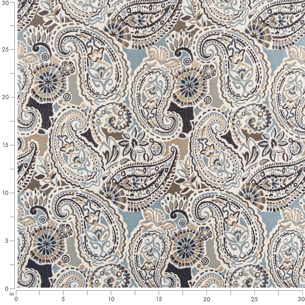 D3032 Paisley Cornflower Blue Charlotte Fabrics