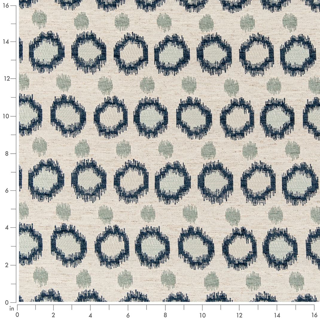 D3043 Abstract & Geometric River Blue Charlotte Fabrics