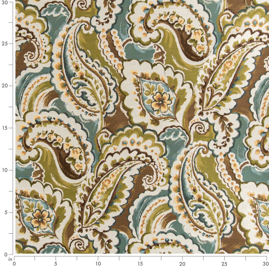 D3047 Paisley Meadow Aqua & Teal,Green Charlotte Fabrics