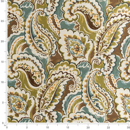 D3047 Paisley Meadow Aqua & Teal,Green Charlotte Fabrics