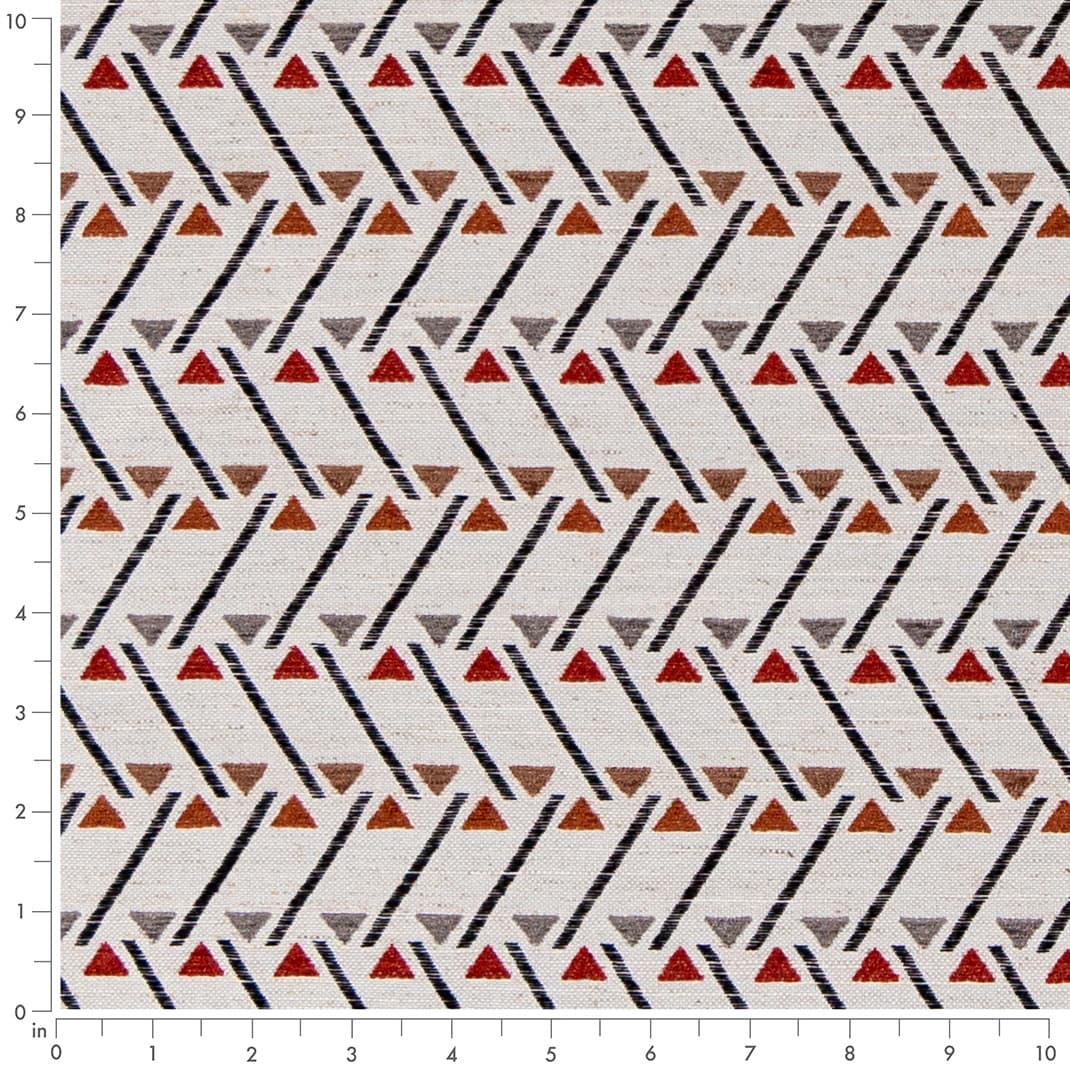 D3049 Abstract & Geometric Cayenne Orange & Rust Charlotte Fabrics