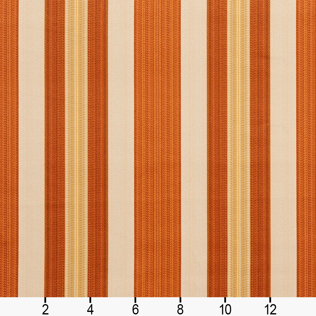 D304 Stripe Amber Noble Stripe Orange & Rust Charlotte Fabrics