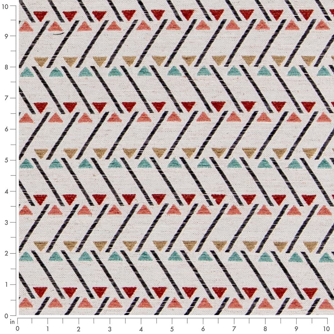 D3051 Abstract & Geometric Primrose Aqua & Teal,Red & Burgundy Charlotte Fabrics