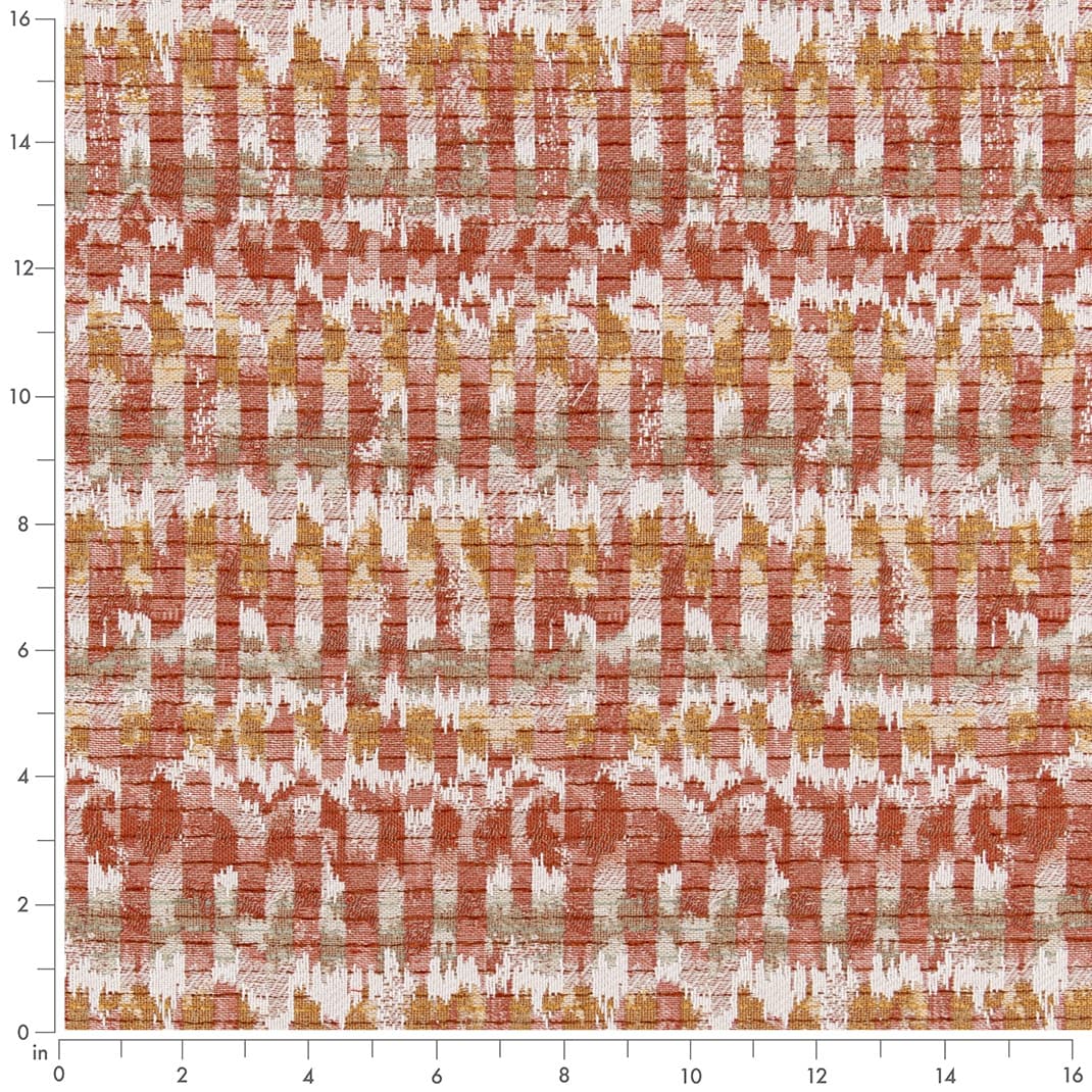 D3054 Abstract & Geometric Cinnamon Orange & Rust Charlotte Fabrics