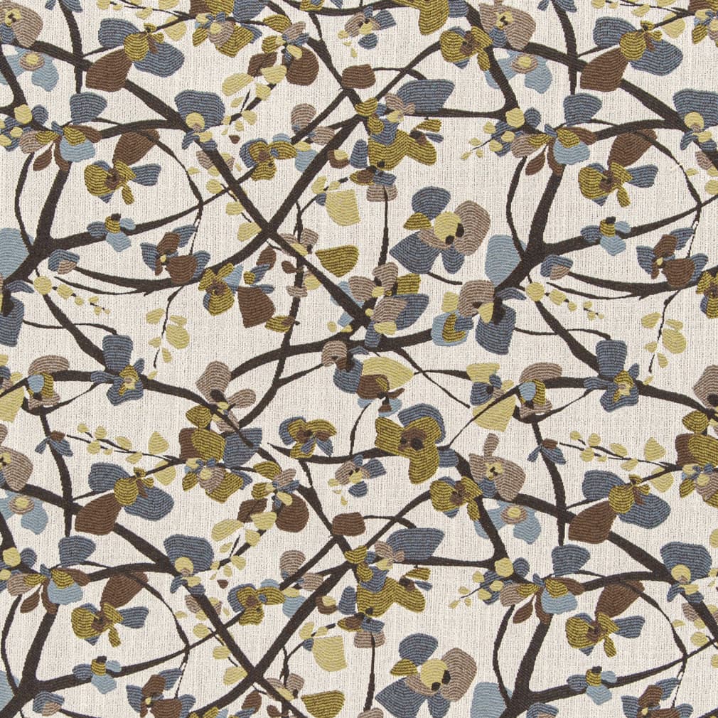 D3058 Abstract & Geometric,Leaves Breeze Blue,Green Charlotte Fabrics