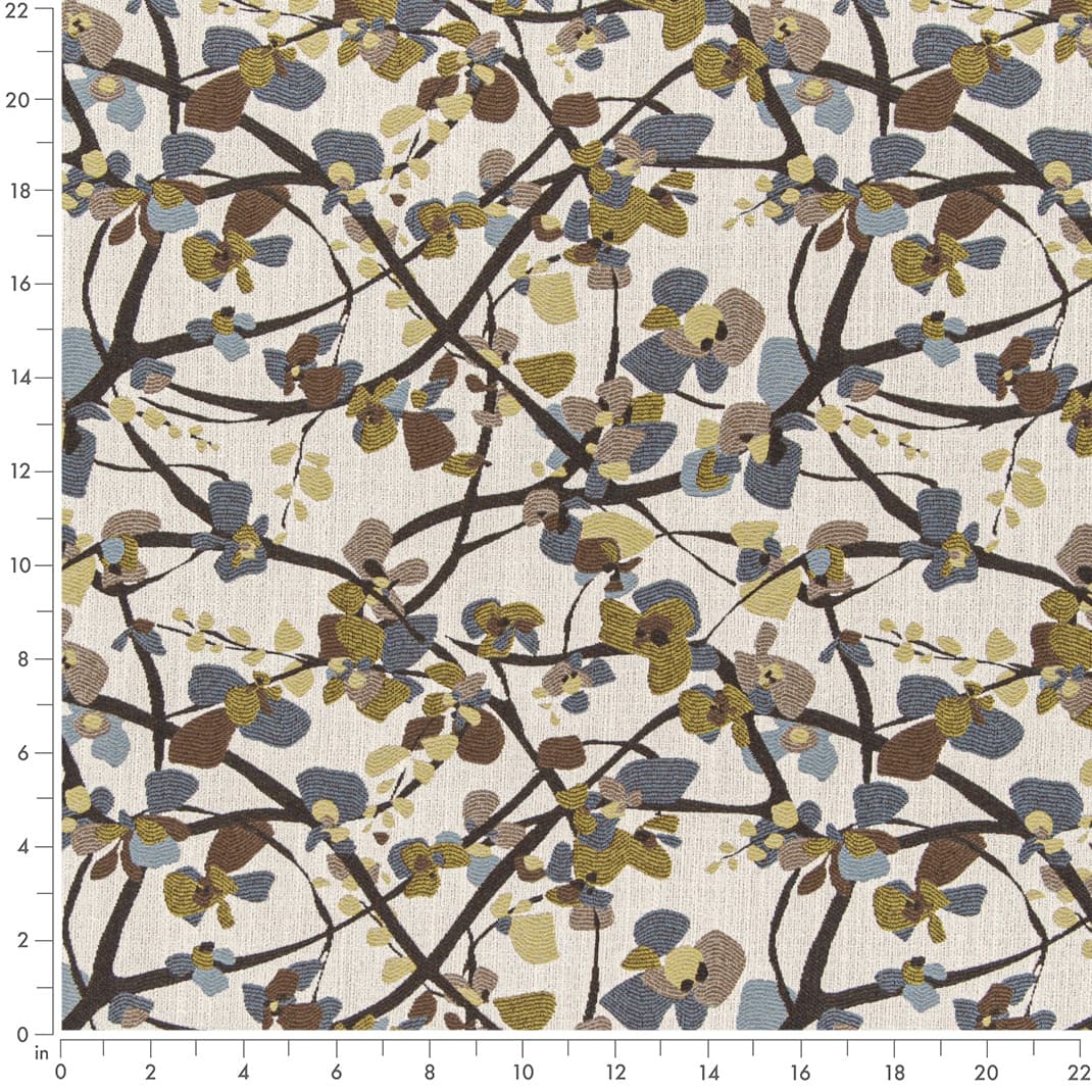 D3058 Abstract & Geometric,Leaves Breeze Blue,Green Charlotte Fabrics