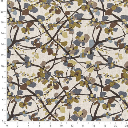 D3058 Abstract & Geometric,Leaves Breeze Blue,Green Charlotte Fabrics