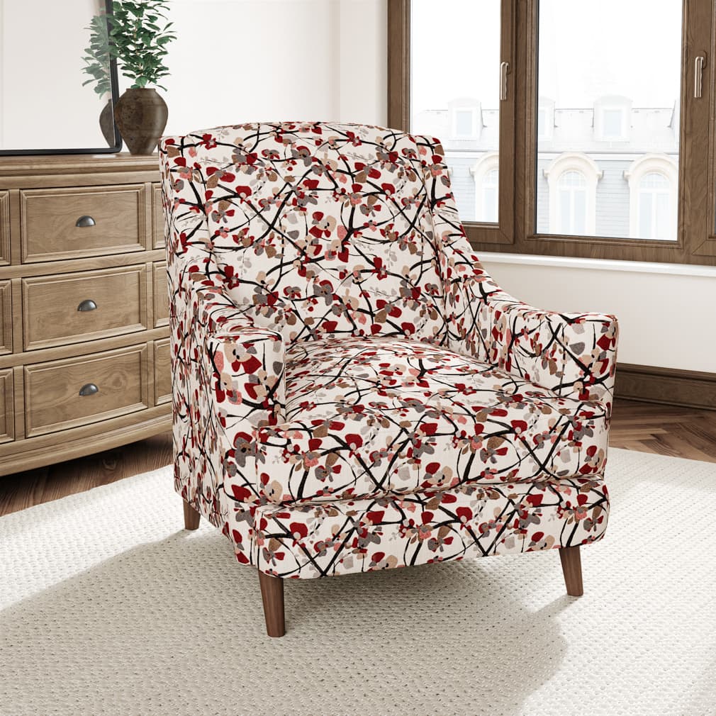 D3059 Abstract & Geometric,Leaves Crimson Red & Burgundy Charlotte Fabrics