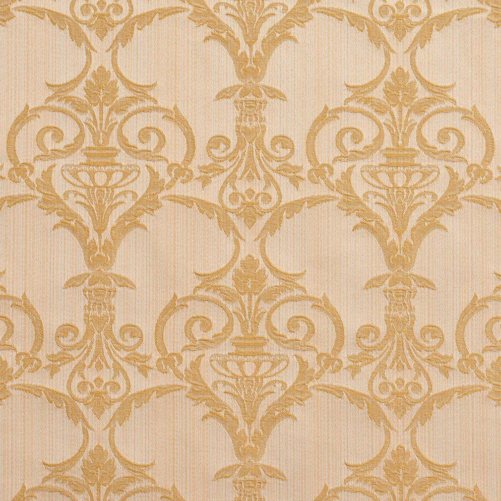 D305 Damask Antique Victorian Gold & Yellow Charlotte Fabrics