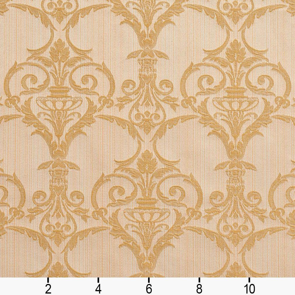 D305 Damask Antique Victorian Gold & Yellow Charlotte Fabrics