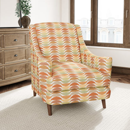 D3061 Abstract & Geometric Citrus Green,Orange & Rust Charlotte Fabrics