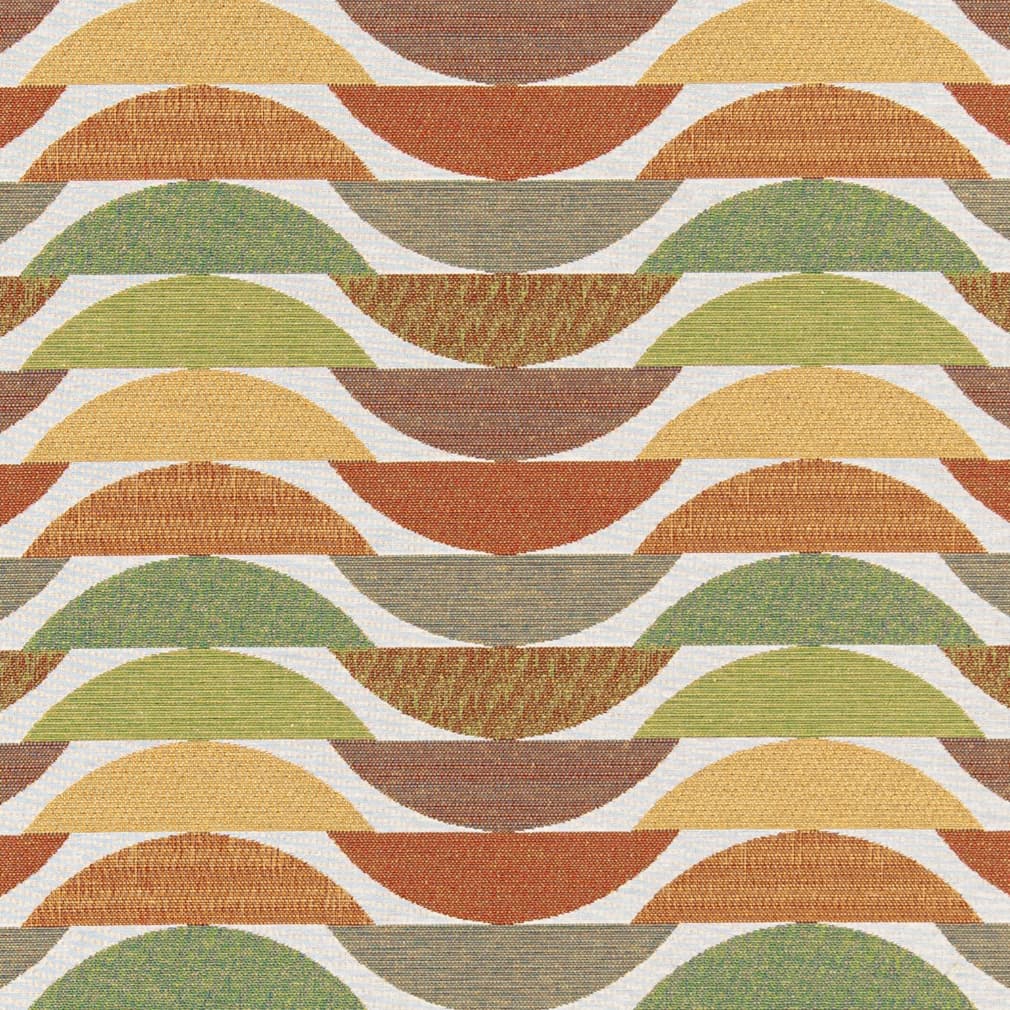 D3061 Abstract & Geometric Citrus Green,Orange & Rust Charlotte Fabrics