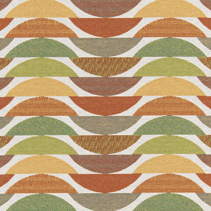 D3061 Abstract & Geometric Citrus Green,Orange & Rust Charlotte Fabrics