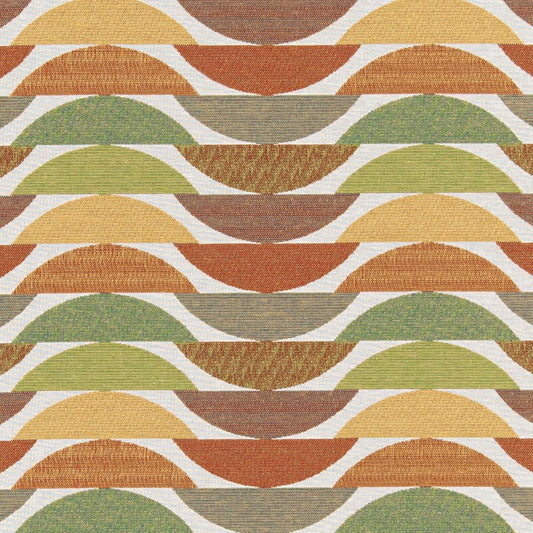D3061 Abstract & Geometric Citrus Green,Orange & Rust Charlotte Fabrics