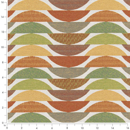 D3061 Abstract & Geometric Citrus Green,Orange & Rust Charlotte Fabrics