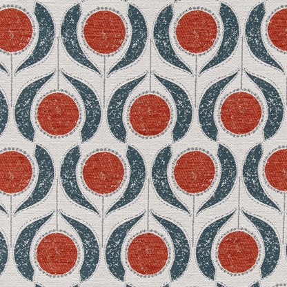 D3066 Abstract & Geometric Papaya Aqua & Teal,Orange & Rust Charlotte Fabrics