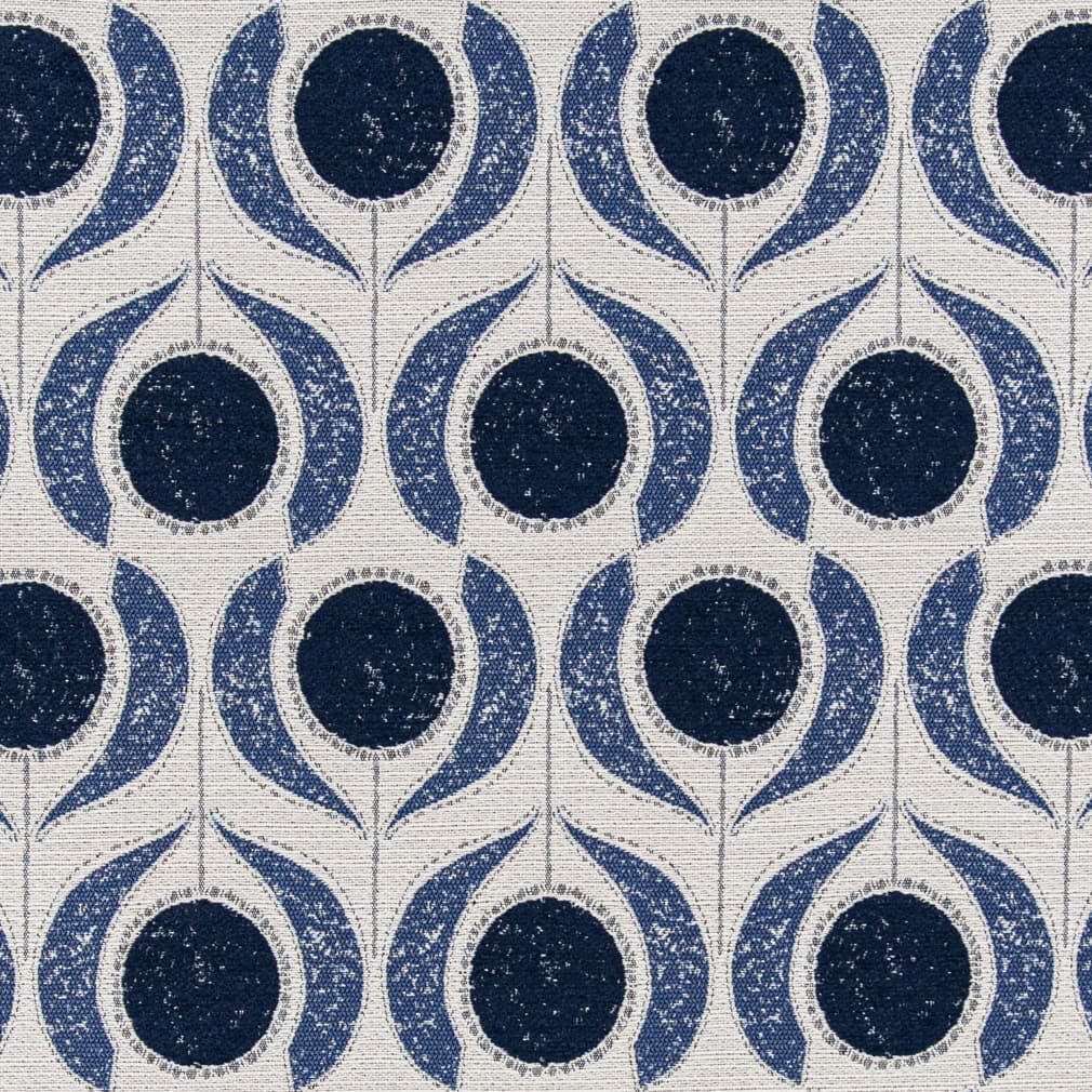 D3067 Abstract & Geometric Denim Blue Charlotte Fabrics