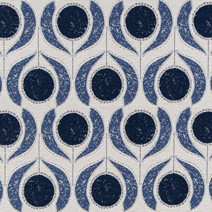 D3067 Abstract & Geometric Denim Blue Charlotte Fabrics