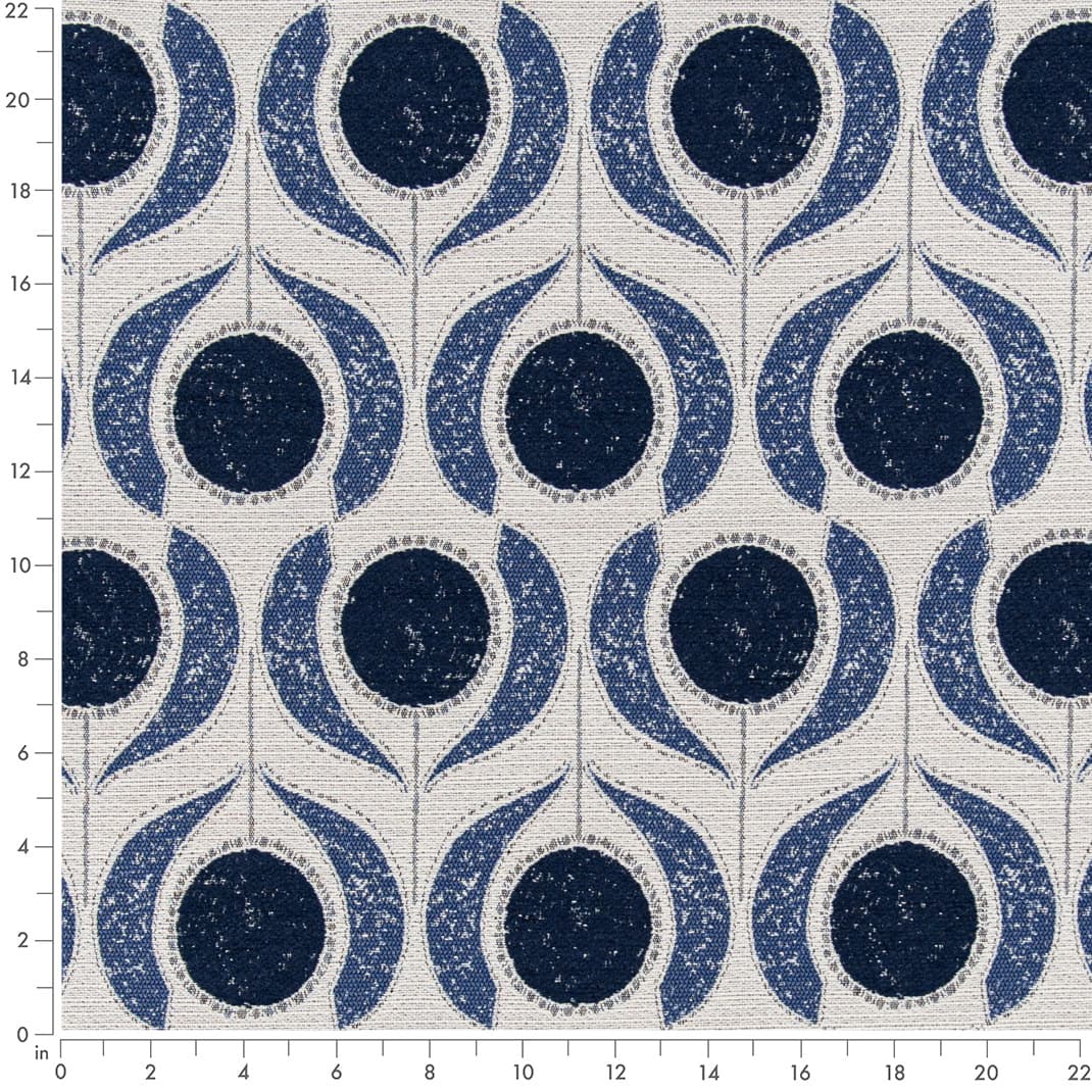 D3067 Abstract & Geometric Denim Blue Charlotte Fabrics