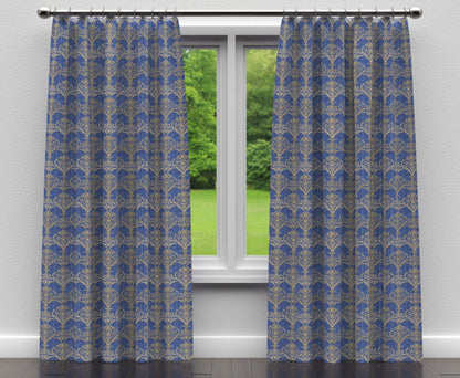 D306 Damask Regal Victorian Blue Charlotte Fabrics