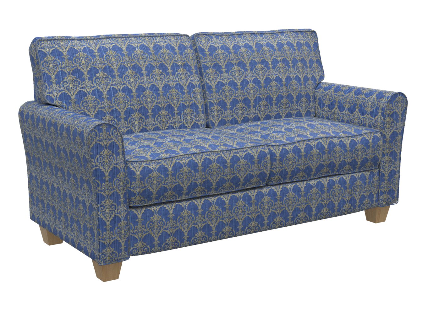 D306 Damask Regal Victorian Blue Charlotte Fabrics