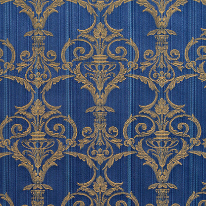 D306 Damask Regal Victorian Blue Charlotte Fabrics