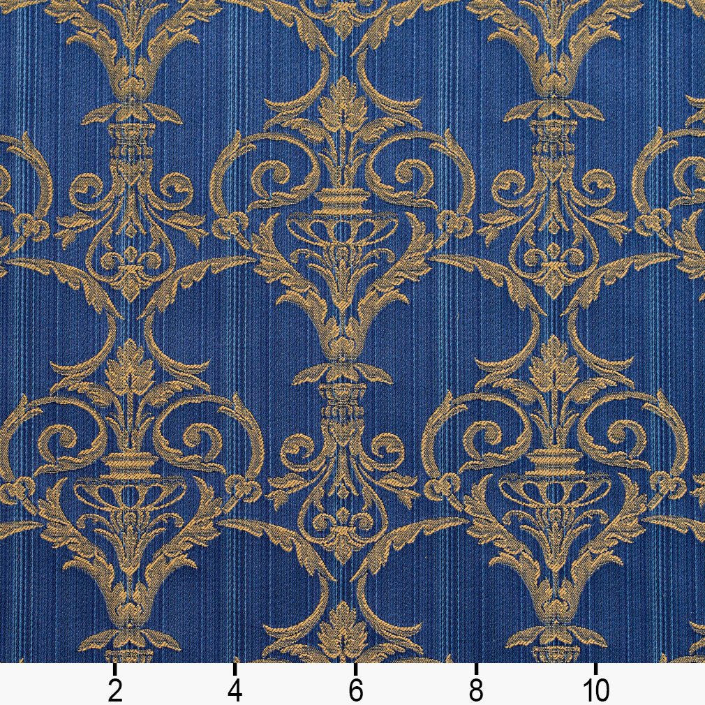 D306 Damask Regal Victorian Blue Charlotte Fabrics