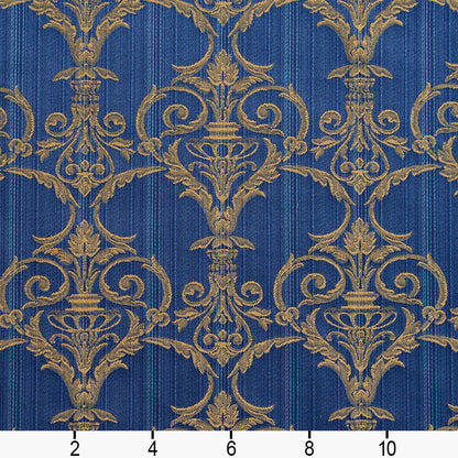 D306 Damask Regal Victorian Blue Charlotte Fabrics