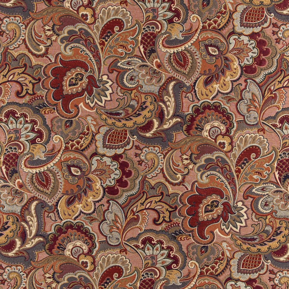 D3070 Paisley Merlot Orange & Rust,Red & Burgundy Charlotte Fabrics