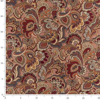 D3070 Paisley Merlot Orange & Rust,Red & Burgundy Charlotte Fabrics