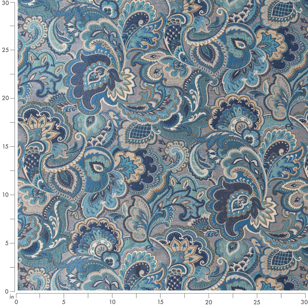 D3075 Paisley Sapphire Blue Charlotte Fabrics