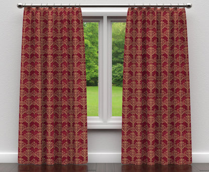 D307 Damask Ruby Victorian Red & Burgundy Charlotte Fabrics