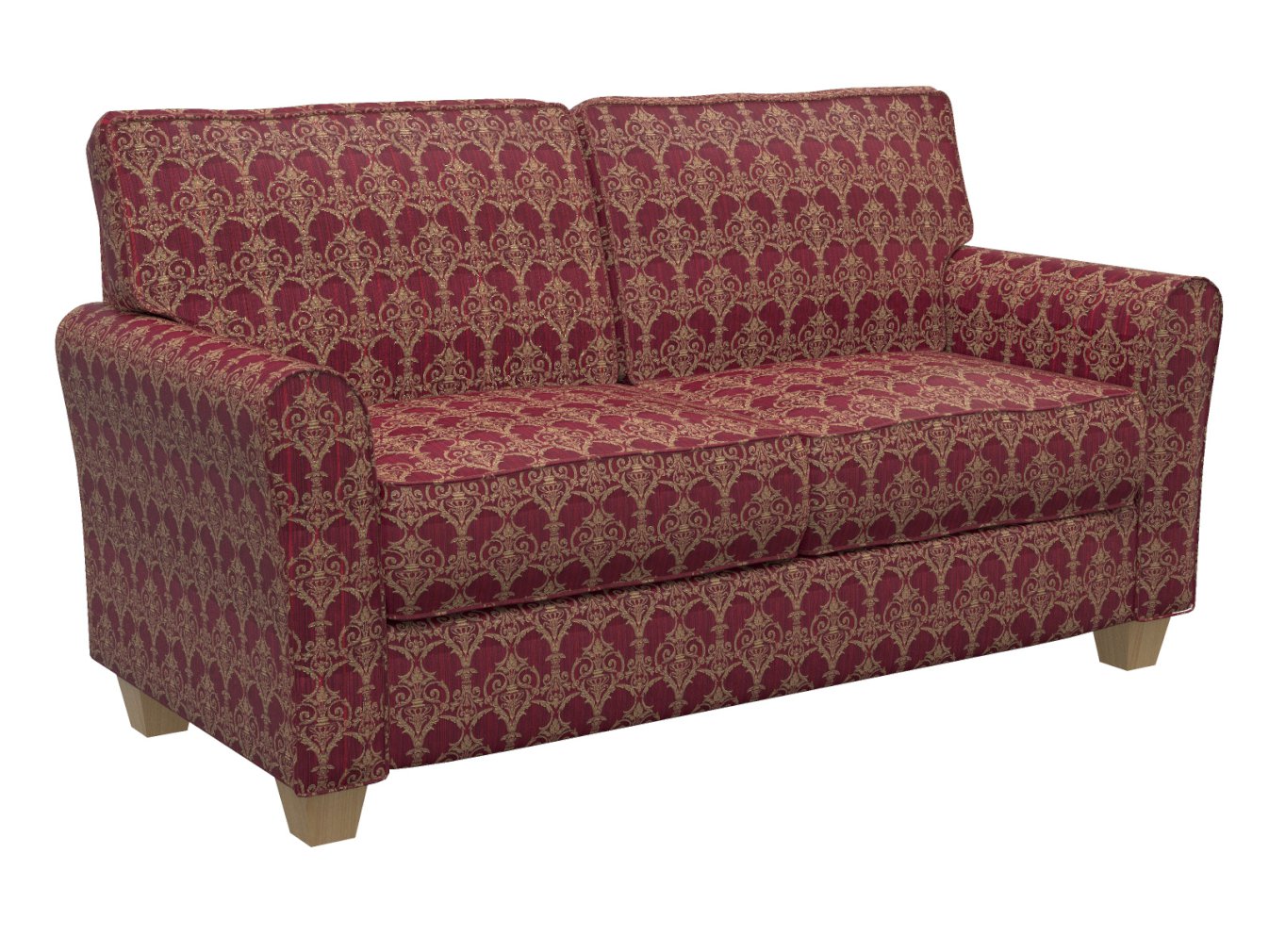 D307 Damask Ruby Victorian Red & Burgundy Charlotte Fabrics