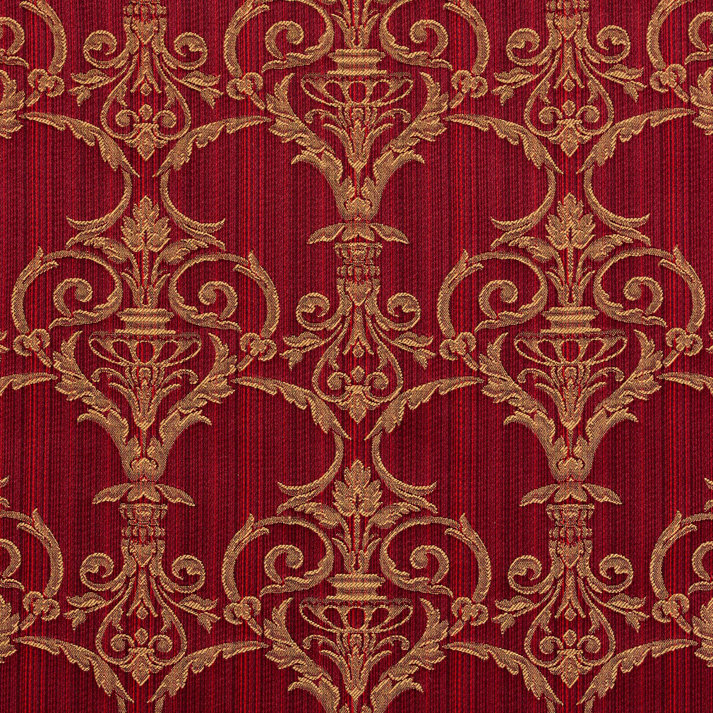 D307 Damask Ruby Victorian Red & Burgundy Charlotte Fabrics