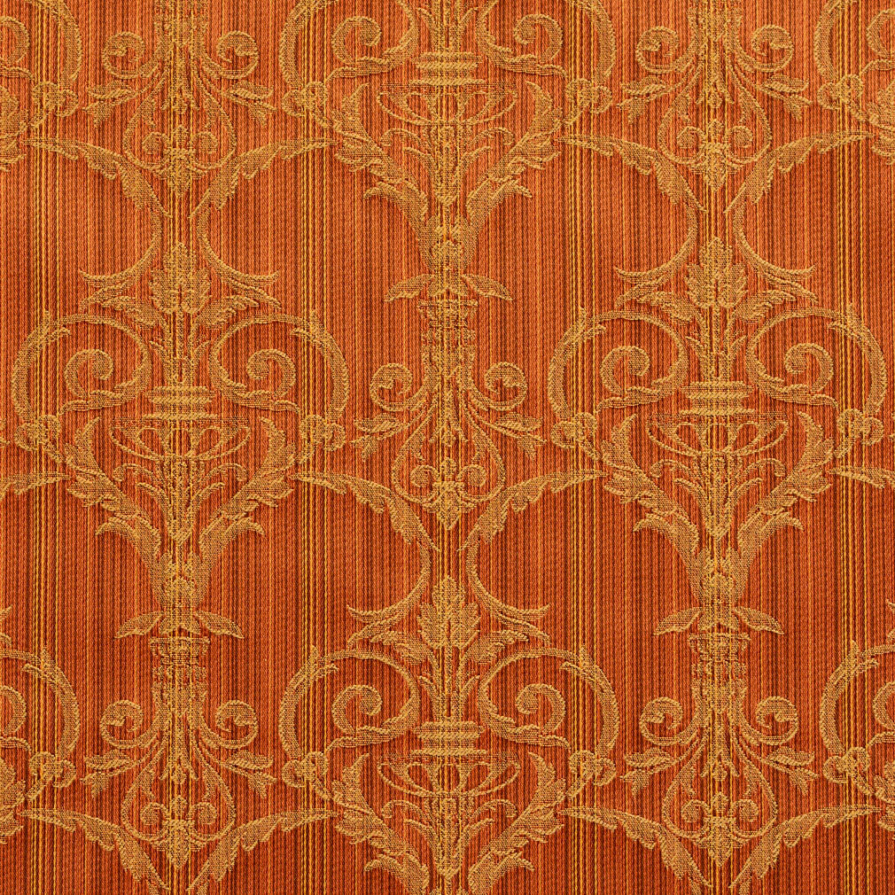 D309 Damask Amber Victorian Orange & Rust Charlotte Fabrics