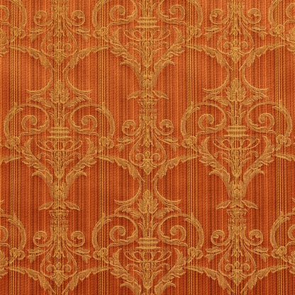 D309 Damask Amber Victorian Orange & Rust Charlotte Fabrics