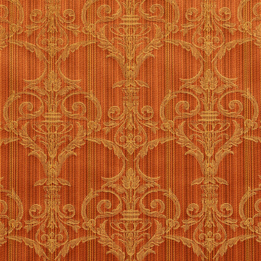 D309 Damask Amber Victorian Orange & Rust Charlotte Fabrics