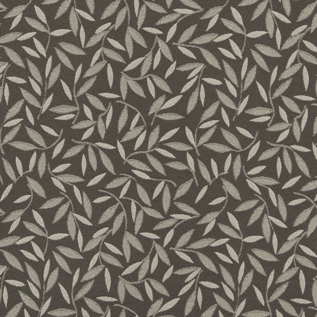 D3128 Leaves Slate Grey & Silver Charlotte Fabrics