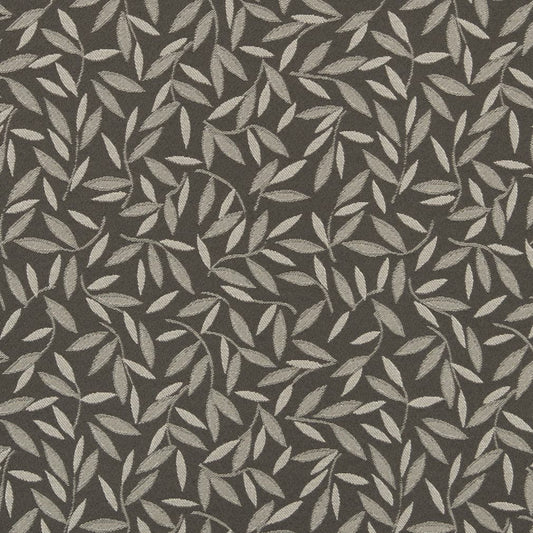 D3128 Leaves Slate Grey & Silver Charlotte Fabrics