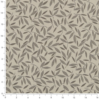 D3129 Leaves Fog Grey & Silver Charlotte Fabrics