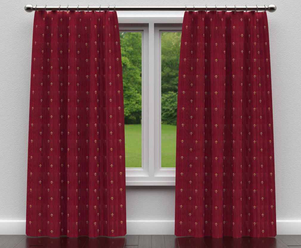 D312 Small Scale Ruby Medallion Red & Burgundy Charlotte Fabrics